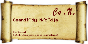 Csanády Nádja névjegykártya